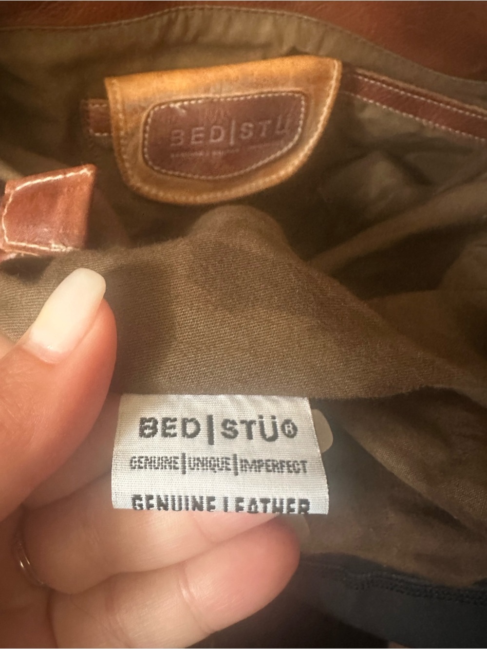 Bed Stu Brown Tan Woven Leather Tote - Picture 11 of 12